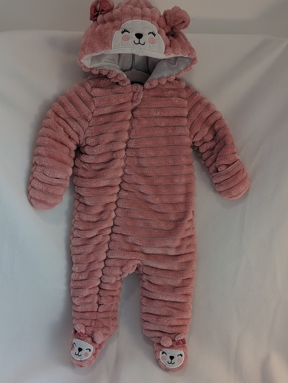 Koala Baby Pink Plush Baby Bunting with Bear Hood Size 9m
